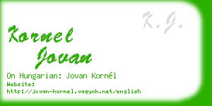 kornel jovan business card